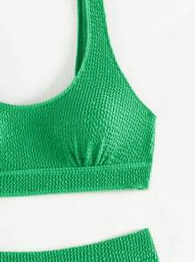 SHEIN Swim Women's Solid Color Two-Piece Bikini Set Summer Beach
