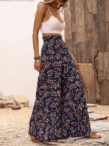 SHEIN Clasi 女士植物印花闊腿褲 - 彩色 - 查看 2