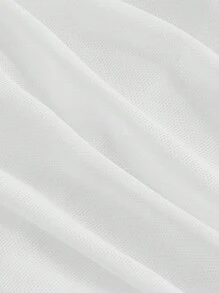 SHEIN MOD  Plus Size Solid Color Off Shoulder Pleated White T-Shirt,Draped,Valentine Day - White - View 3