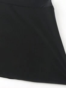 Swim Basics 女款純色裙式泳衣下裝 音樂節 - 黑色 - 查看 4