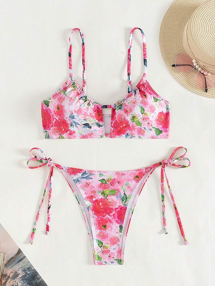 Women's Floral Print Two-Piece Bikini Set Summer Beach