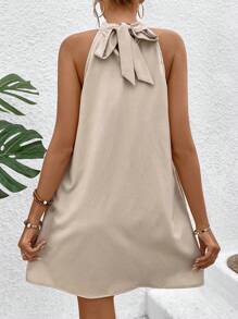 Breezaya Women'S Pleated Halter Neck Sleeveless Dress Vacation Beach Outfit