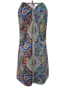 Vintage Printed Beach Vacation Women's Dress - Multicolor - View 4