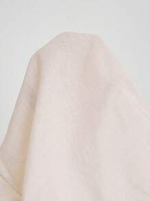 SHEIN Young Boy's Asymmetrical Placket Stand Collar Button Half-Open Shirt - Beige - View 7