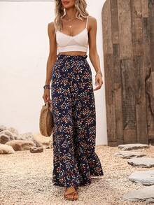 SHEIN Clasi 女士植物印花闊腿褲 - 彩色 - 查看 6