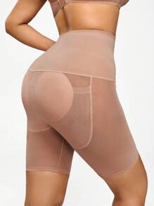 Women'S Mesh Splicing Shapewear Bottoms - Apricot - View 4