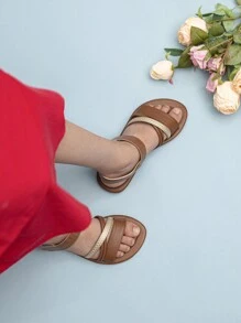 Nieuwkomers Veelzijdig Meisjes Minimalistische stijl Buitenshuis Antislip Zachte zool Casual Sandalen