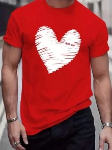 Manfinity Hypemode Men's Red Knitted Round Neck Short Sleeve T-Shirt - Red - View 3
