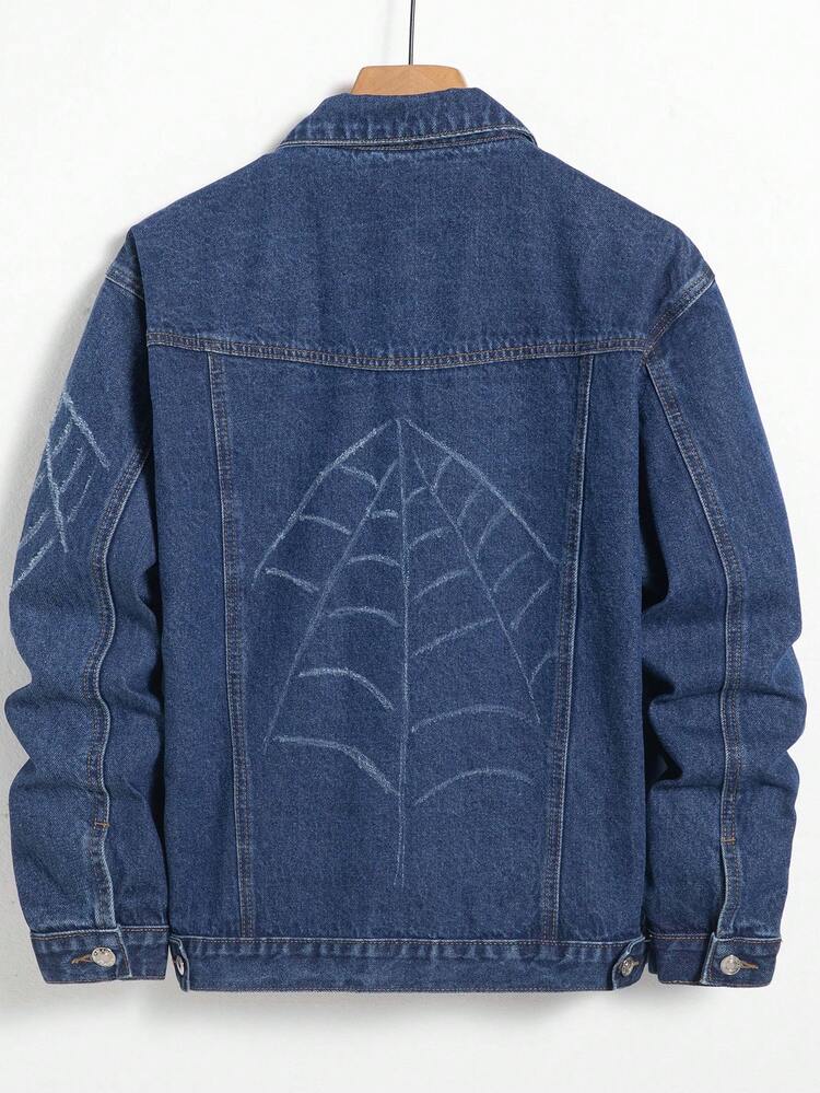 Men'S Long Sleeve Single Breasted Denim Jacket