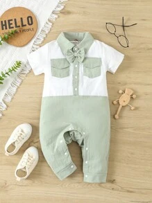 SHEIN 寶寶男孩紳士連身衣 - 綠色 - 查看 7