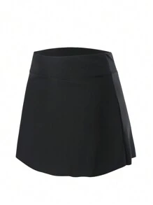 Swim Basics 女款純色裙式泳衣下裝 音樂節 - 黑色 - 查看 3