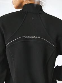 GLOWMODE Modal Glow For It Midi Zipper High Neck Sweater Dress Daily