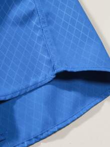 Manfinity Mode Men's Plaid Short Sleeve Shirt, Blue Men Shirts, Men's Short Sleeve Dress Shirts, Royal Blue Men Shirt, Blue Designer Shirt - Royal Blue - View 6