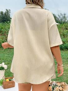 Breezaya Plus Size Women'S Long Shirt And Shorts Two Piece Set