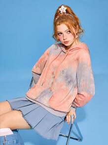SHEINNeu Women's Tie-Dye Drawstring Hoodie
