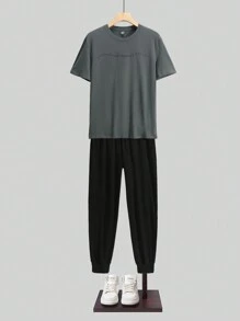 Manfinity Homme 男士短袖和褲子套裝 - 彩色 - 查看 3