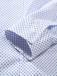 Manfinity Mode Men's Full-Printed Long-Sleeved Shirt, Fall - White - View 6