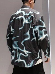 Manfinity Hypemode Siêu-lỏng Nam In Thả vai Tay áo dài Áo sơ mi - Nhiều màu - Xem 2