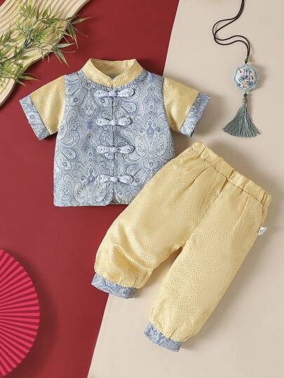 Bebis Pojke Födelsedag Firande Kinesisk stil Klänningar