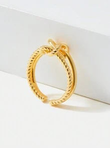 MOTF PREMIUM GOLD PLATING TWISTED DOUBLE LAYER RING - Yellow Gold - View 5