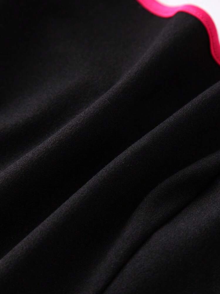 Women's Contrast Binding Cami Top & Solid Color Skirt Set