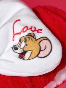 TOM & JERRY X SHEIN Plush Heart Print Bow Elastic Hair Tie, Valentine's Day, For Home, Bathroom Decor, Summer - Multicolor - View 6