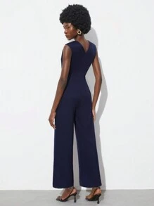 Maija Ladies' Solid Color Casual Jumpsuit