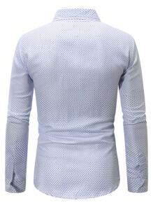 Manfinity Mode Men's Full-Printed Long-Sleeved Shirt, Fall - White - View 2