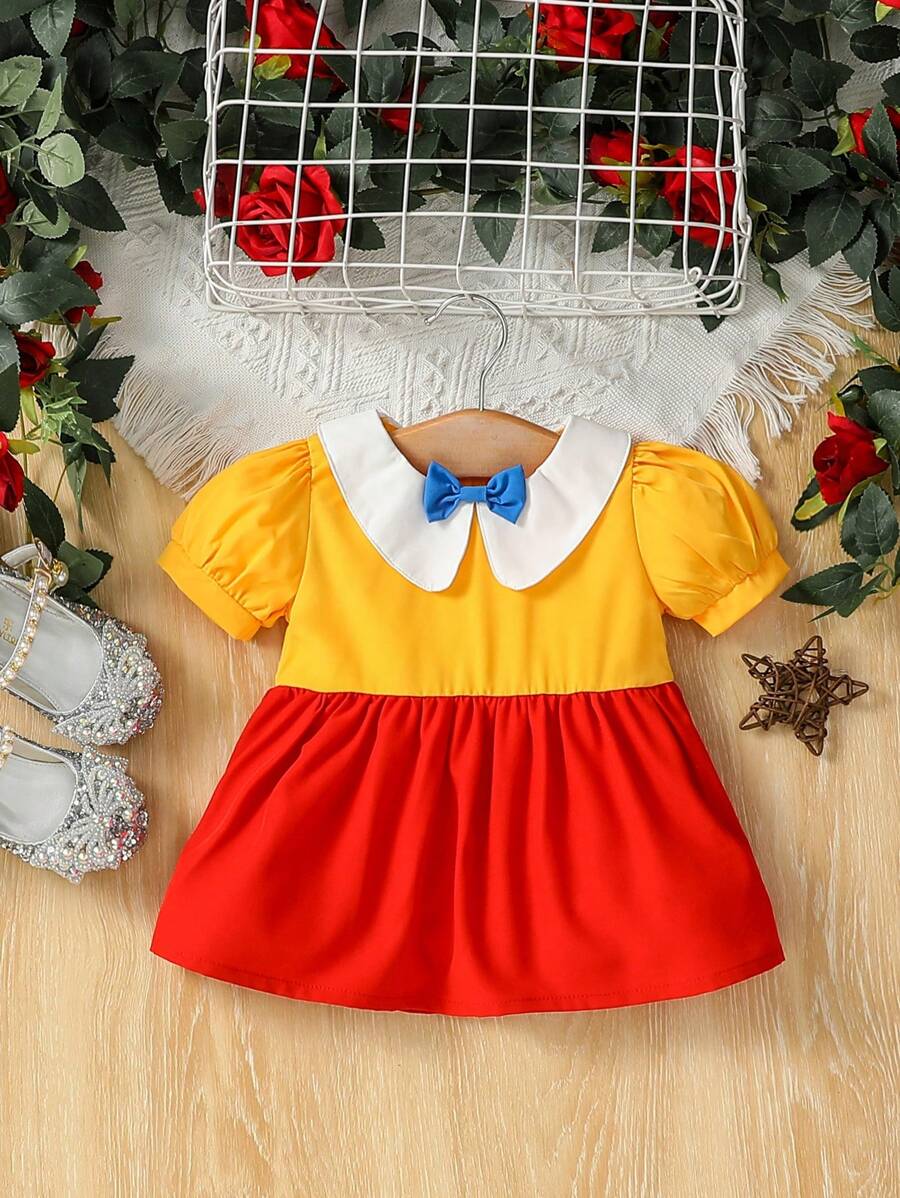 SHEIN 寶寶女孩宮廷風格四色華麗貴族服裝 - 彩色 - 查看 1