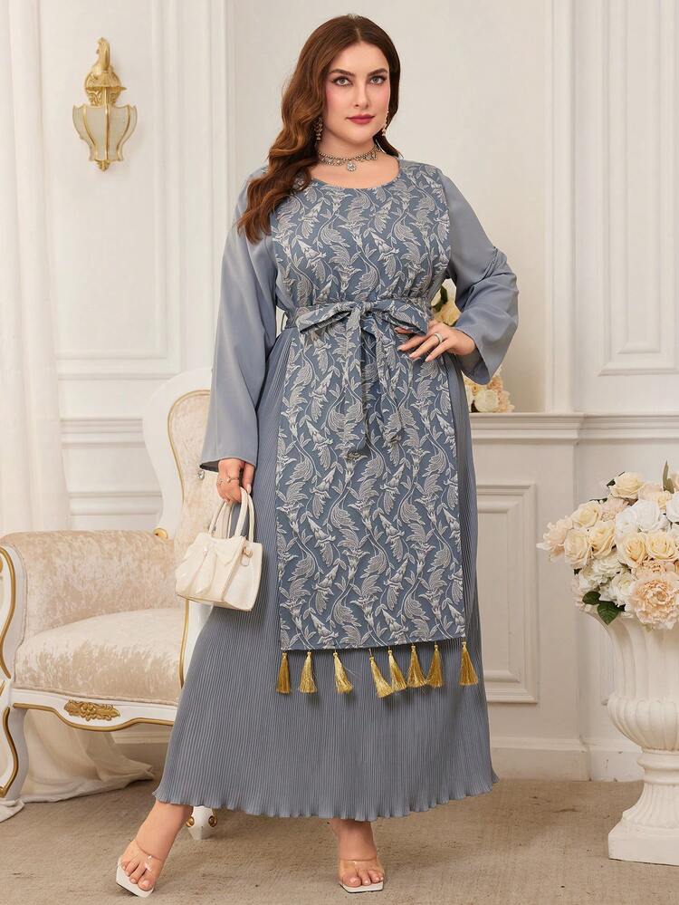 Plus Size Embroidery Patchwork With Tassel Decoration