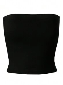 INAWLY Women'S Solid Color Strapless Top