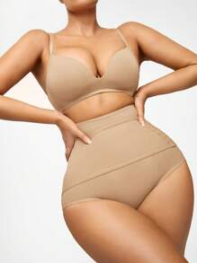 Women's Tummy Control High Waist Shapewear Bottom - Apricot - View 6