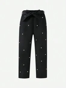 SHEIN Junge Mädchen Perlen Freizeithose