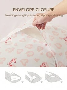 3pcs Pink Leopard And Heart Printed Duvet Cover Set, Creative & Chic Valentine's Day Home Decor,  Sweet Wedding Essentials - Red and White - View 7