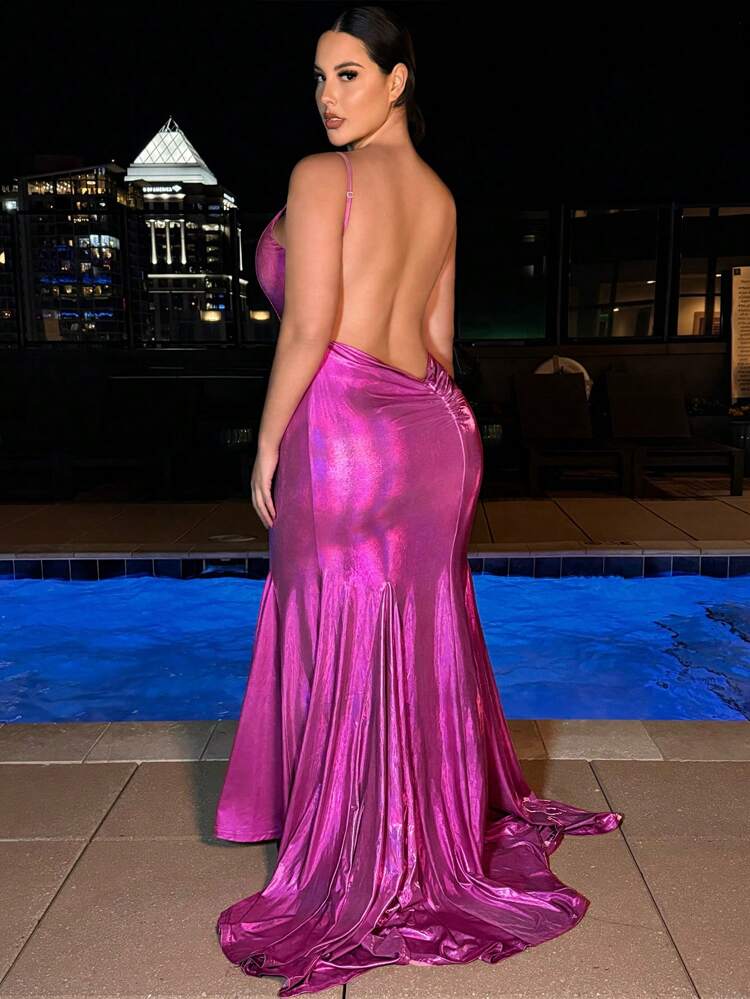 Women'S Plus Size Stylish Fish Tail Hem Cami Dress