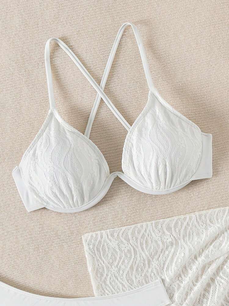 Solid Color Separated Bikini Set Three-Piece Set Summer Beach