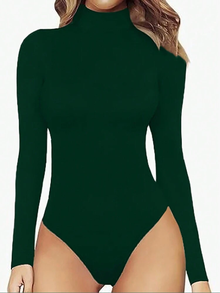 Women's Solid Color Long Sleeve Bodysuit Fall Cloth For Women