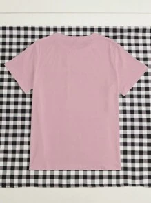 Calvaya Plus Size Women's Heart Leopard Print Round Neck Short Sleeve T-Shirt Graphic Cheetah Print Tees Women Tops