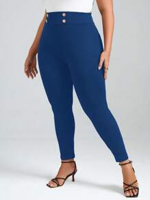 SHEIN Clasi 大碼緊身褲 - 藏蓝色 - 查看 3