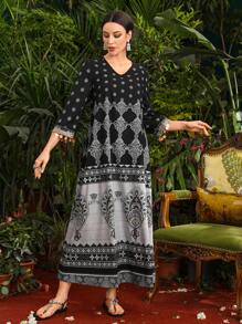 Divindia Women's Floral Printed Dress