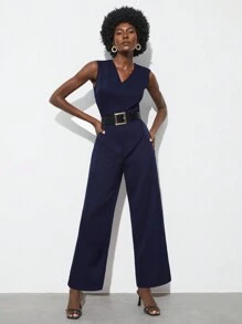 Maija Ladies' Solid Color Casual Jumpsuit