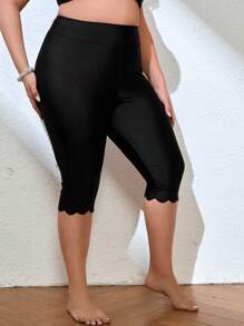 Swim Mulvari Summer Beach Plus Size Women's Solid Color Capri Swimming Shorts Carnival