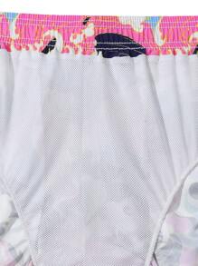 Surfspeed Men'S Beach Shorts With Drawstring Waist And Wave Print - Multicolor - View 4