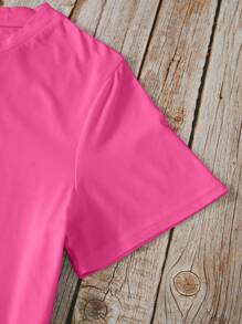 SHEIN Women's Cartoon Printed T-Shirt - Pink - View 3