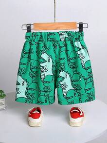 SHEIN Young Boy'S Comfortable Printed Athletic Shorts With Cute And Fun Patterns Perfect For Daily Wear In Spring And Summer - Multicolor - View 2