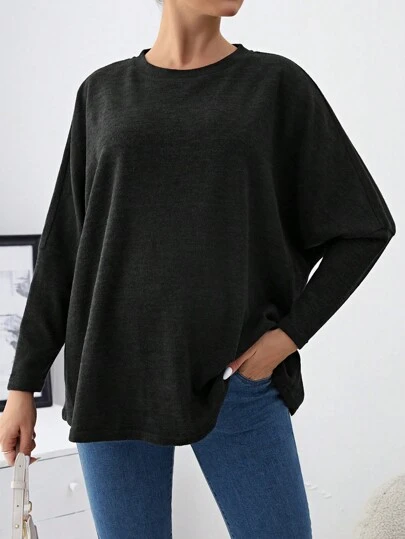 SHEIN Maternity Round Neck Long Sleeve T-Shirt