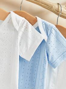 SHEIN 10pcs/Set Baby Girl Blue And White Elegant, Cute Daily Casual Gift Box Outfits For Spring/Summer - Multicolor - View 4