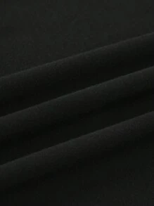 SHEIN Essnce 大尺碼女性太陽臉印花圓領t恤 - 黑色 - 查看 5