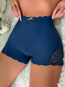 1 Miếng Liền mạch Quần short bé trai - Màu xanh hải quân - Xem 4