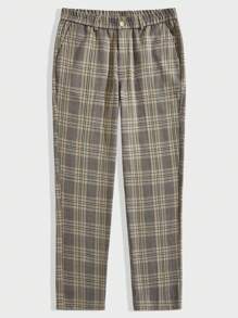 Manfinity VCAY 男士格子斜口袋梭織長褲 - 彩色 - 查看 2